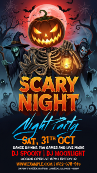 Negro Halloween Night Party Instagram Story Template