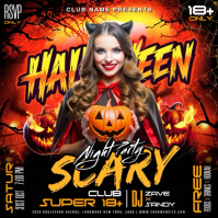 Black Halloween Night Party Instagram-opslag Template