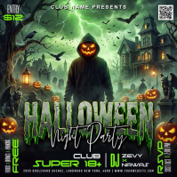 Preto Halloween Night Party Iphosti le-Instagram Template