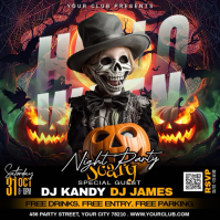 Negro Halloween Night Party Wpis na Instagrama Template