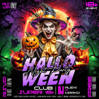 สีดำ Halloween Night Party Publicación de Instagram Template