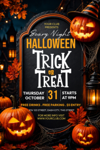 Black Halloween Party 横幅 4' × 6' Template