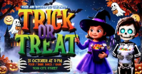 Negro Trick or Treat Party Gambar Bersama Facebook Template