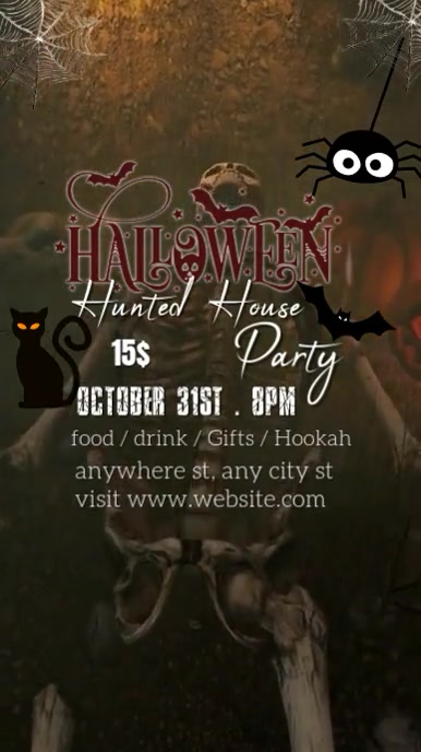 Black Joyful Halloween Party Flyer Instagram Reel template