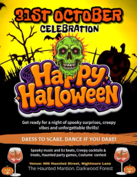 Black Halloween Party Flyer Template