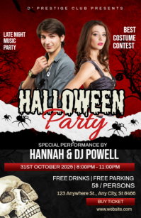 Preto Halloween Party Szeroki pół strony Template
