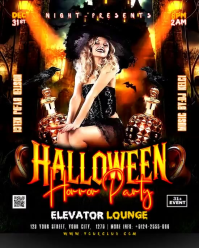 Negro Halloween Party Instagram Portrait Template