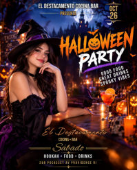 Hitam Halloween Bar Party Instagram Portrait Template