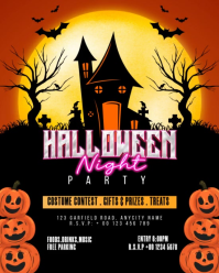 Black Halloween Party Instagram Portrait Template