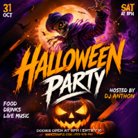Negro Halloween Party Iphosti le-Instagram Template