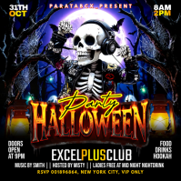 Czarny Halloween Party Instagram Post Template