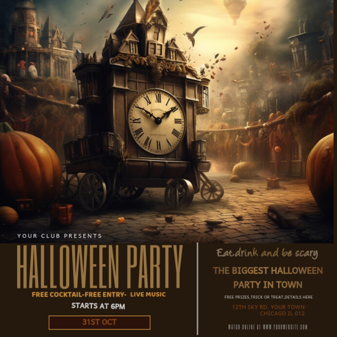 Plantilla de Black Joyful Halloween Party Instagram Post | PosterMyWall