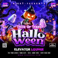 Black Halloween Party Publicación de Instagram Template