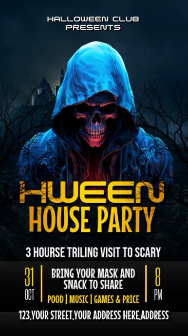 Black Joyful Halloween Party Instagram Reel template