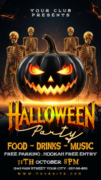 Black Halloween Party เรื่องราวบน Instagram Template