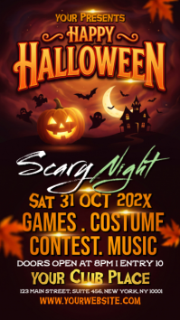 Black Halloween Party Instagram Story Template