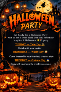 Black Halloween Party Grafika na Pinterest Template