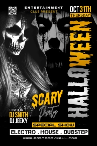 Black Joyful Halloween Party Poster template