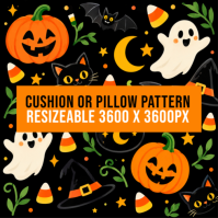Black Halloween Pattern Okładka albumu Template