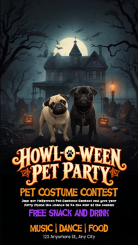 สีดำ Halloween Pet Costume Contest Instagram Story Template