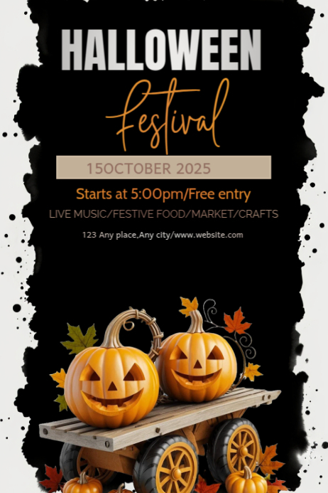 Plantilla de Black Joyful Halloween Poster | PosterMyWall