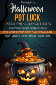 Black Joyful Halloween Poster Affiche template