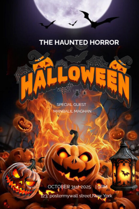 Plantilla de Black Joyful Halloween Poster | PosterMyWall