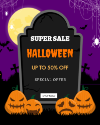 Black Halloween Sale Instagram Portrait Template