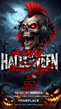 Black Joyful Halloween Scary Party Instagram Story template