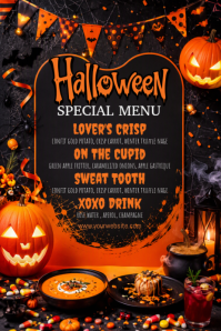Black Halloween Special Menu 海报 Template