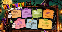 Black Halloween Spirit Week Okładka wydarzenia na Facebooku Template
