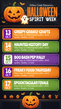 Zwart Halloween Spirit Week Instagram-verhaal Template