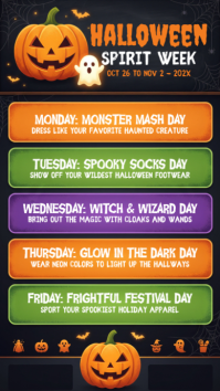 Черный Halloween Spirit Week Instagram-Story Template