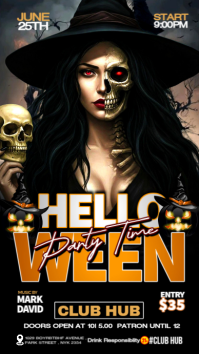 Black Joyful Halloween Trick And Treat Flyer Instagram Story template