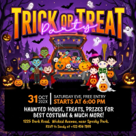 Noir Halloween Trick or Treat Party Iphosti le-Instagram Template