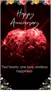 Black Joyful Happy Anniversary  Digital Display (9:16) template