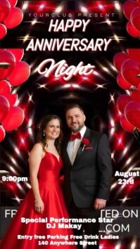 Black Joyful Happy Anniversary Night Youtube Short template
