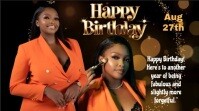 Black Joyful Happy Birthday Digital Display (16:9) template