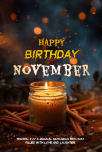 Joyful Happy Birthday November Poster Template | PosterMyWall
