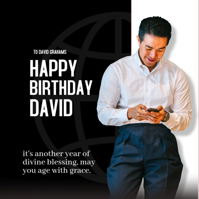 Black Joyful Happy Birthday Wishes  Instagram Post template