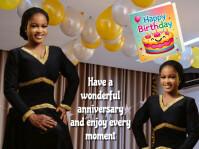 Black Joyful Happy Birthday Yard Sign template