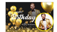 Black Joyful Happy Birthday Youtube Thumbnail template