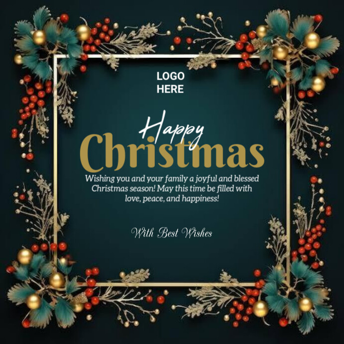Copy of Black Joyful Happy Christmas Day Instagram Post | PosterMyWall