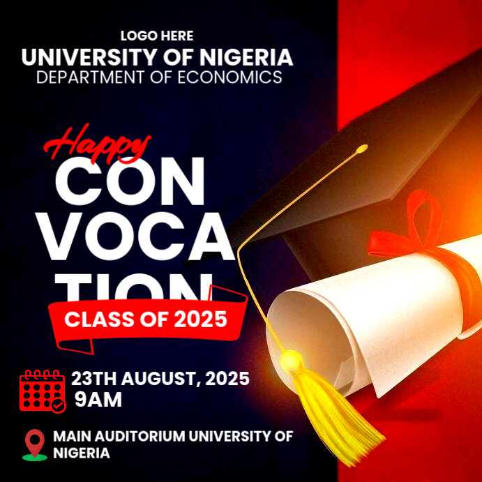 Copy of Black Joyful Happy Convocation Invitation Flyer Instagram Post ...