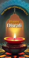 Black Joyful Happy Diwali Roll Up Banner 3' × 6' template