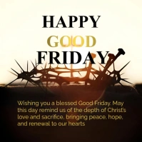 Black Joyful Happy Easter Celebration Poster Square (1:1) template