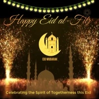 Black Joyful Happy Eid Al-fitr Square (1:1) template