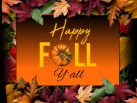 Black Joyful Happy Fall Y`all Yard Sign Sinal de jardim template