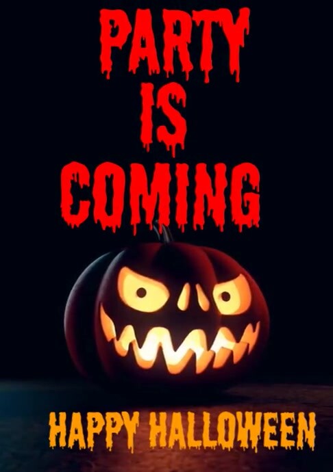 Black Halloween Party A4 Template | PosterMyWall