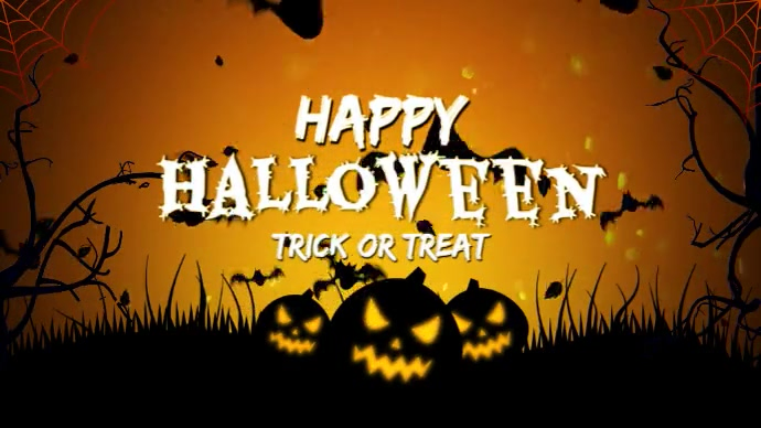 Black Joyful Happy Halloween Digital Display (16:9) template